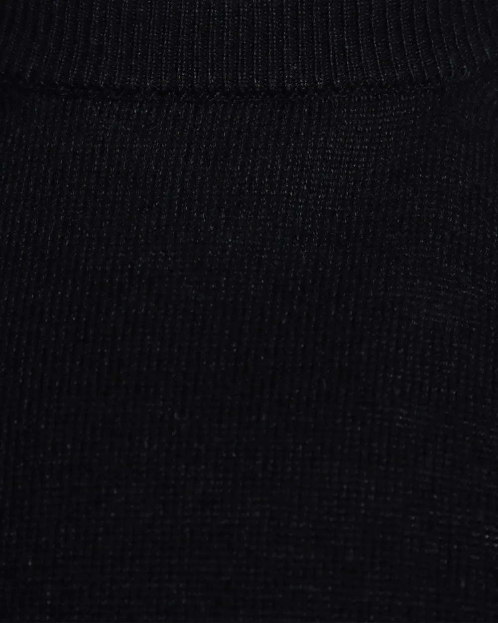 Black Linen Blend Crewneck Sweater