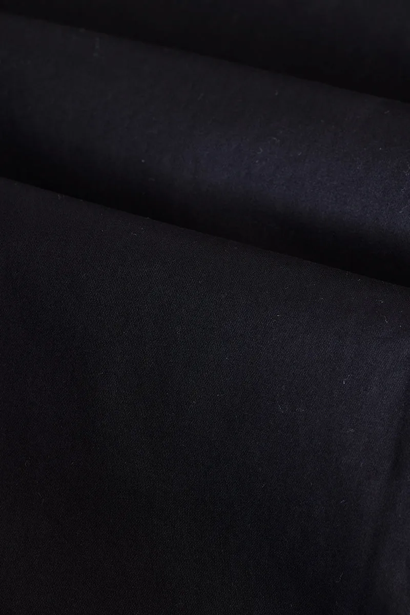 Black Zipper Pocket Slim Fit Chinos