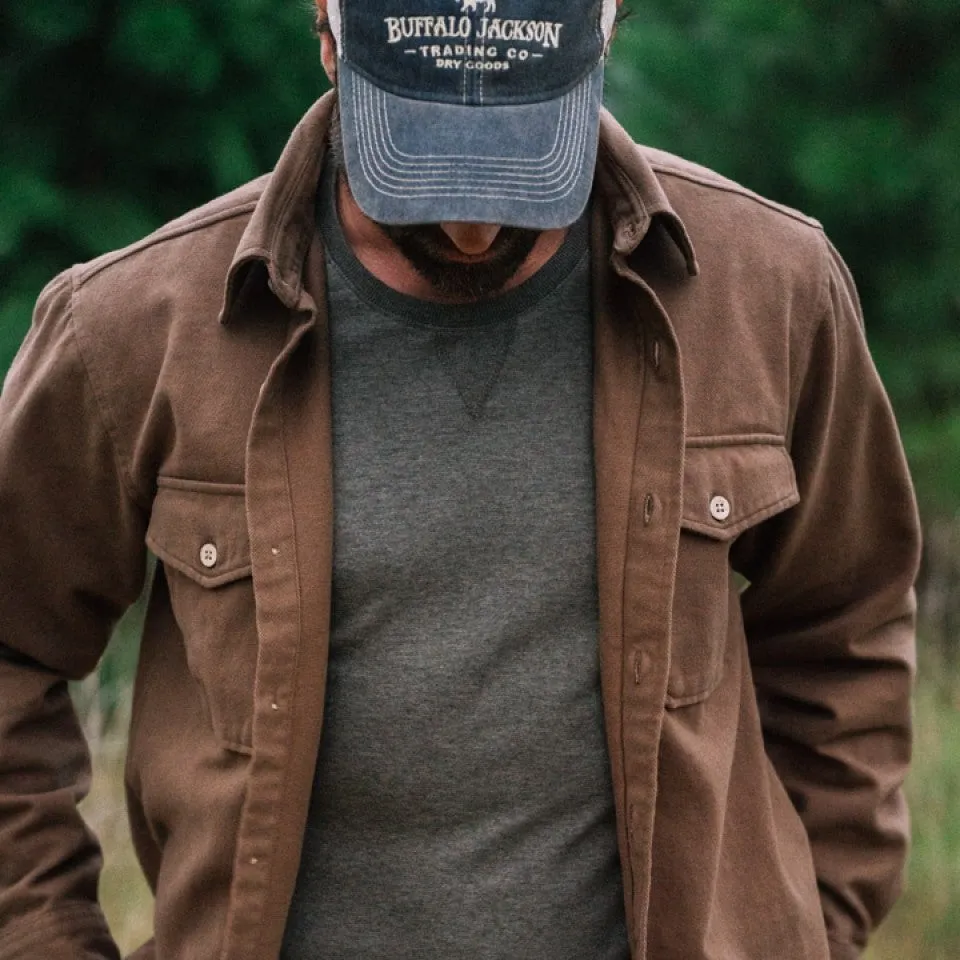 Gunner Cotton Twill Shirt Jac | Fox Den Brown