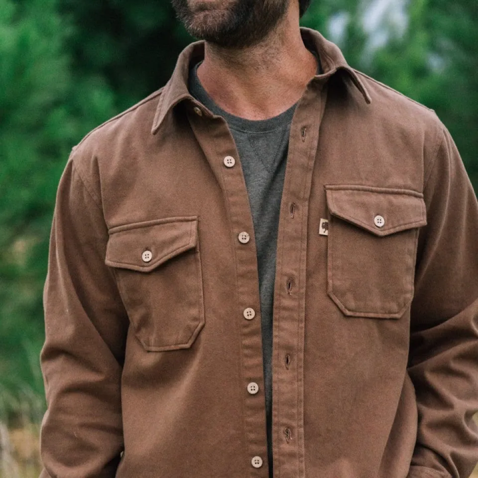 Gunner Cotton Twill Shirt Jac | Fox Den Brown