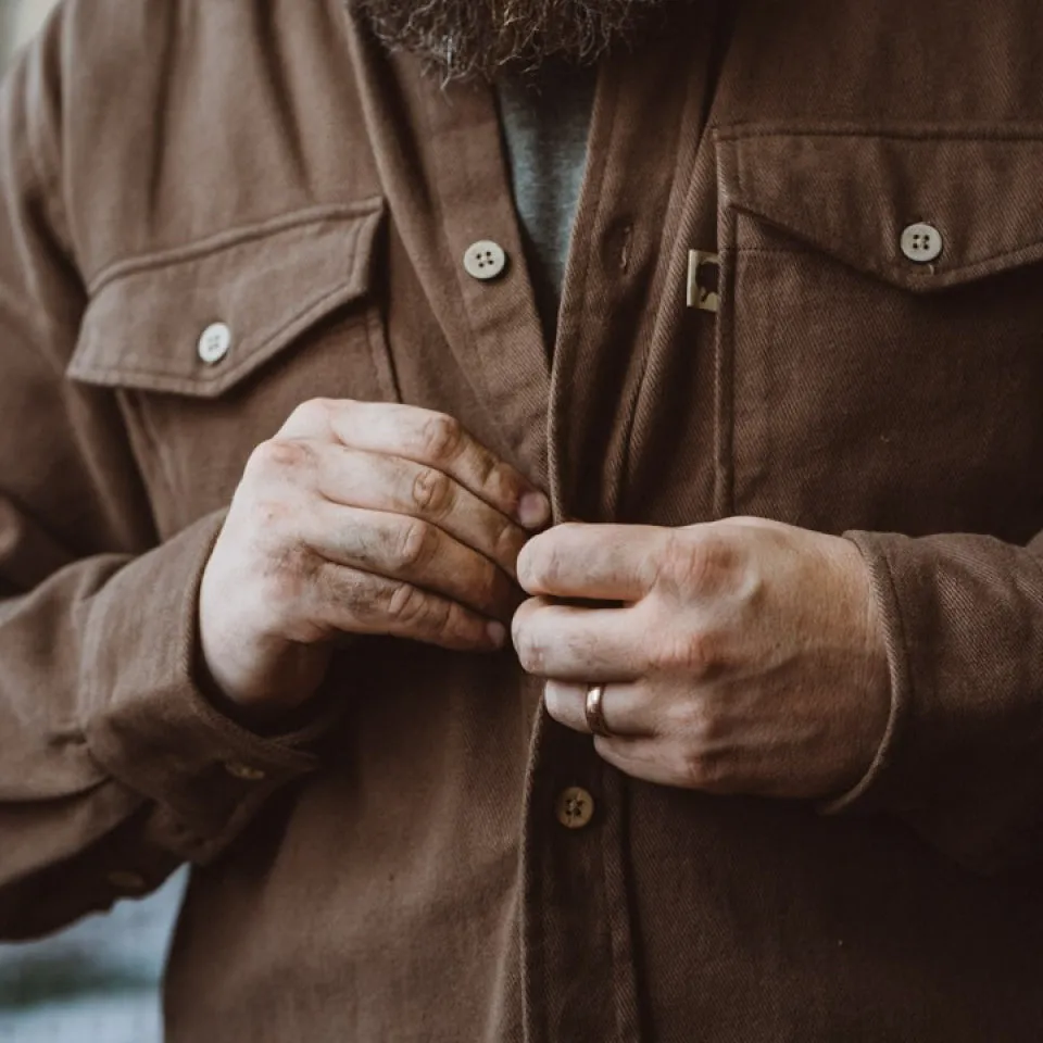 Gunner Cotton Twill Shirt Jac | Fox Den Brown