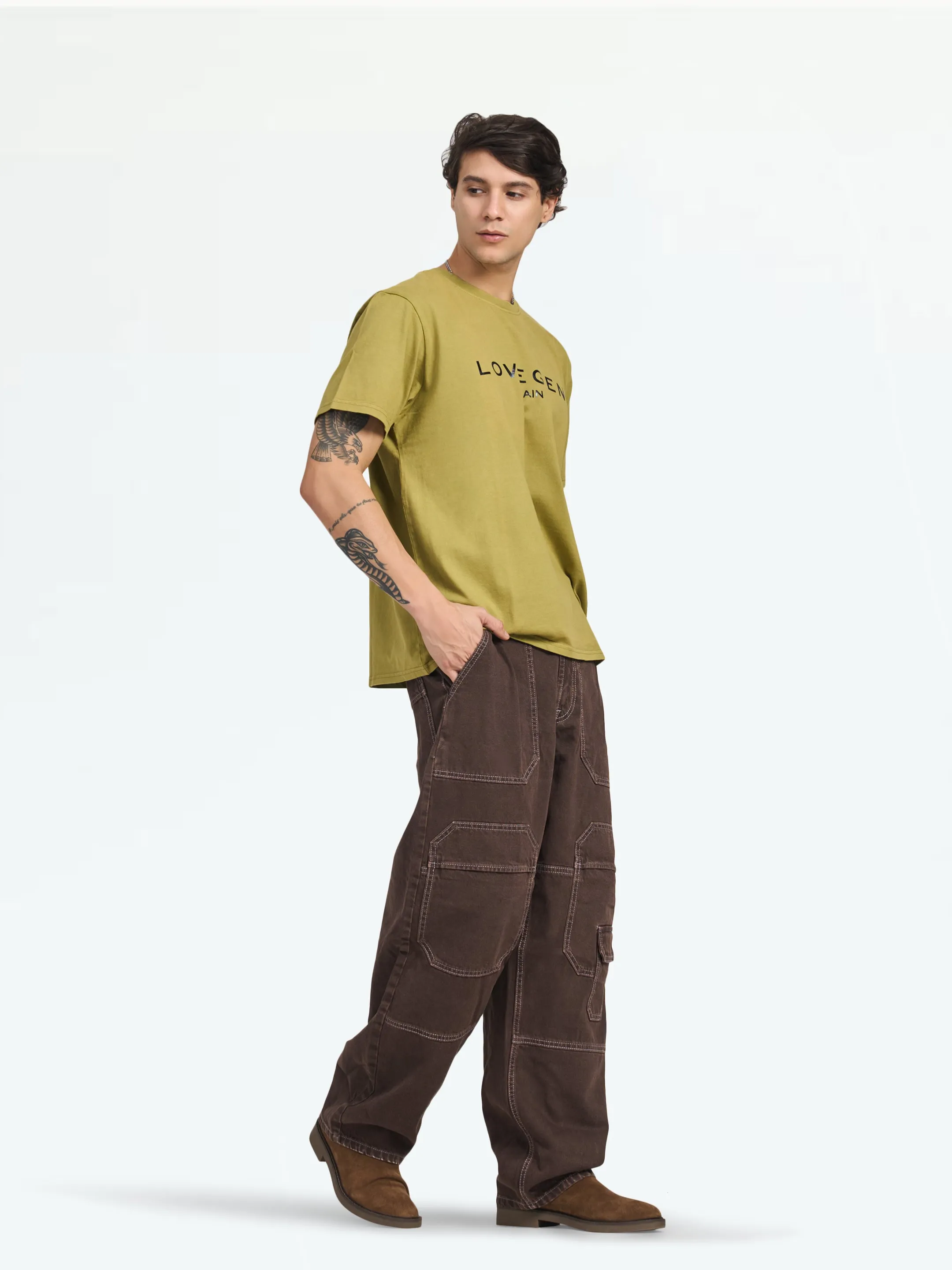 Men's Olive Oversize Tee