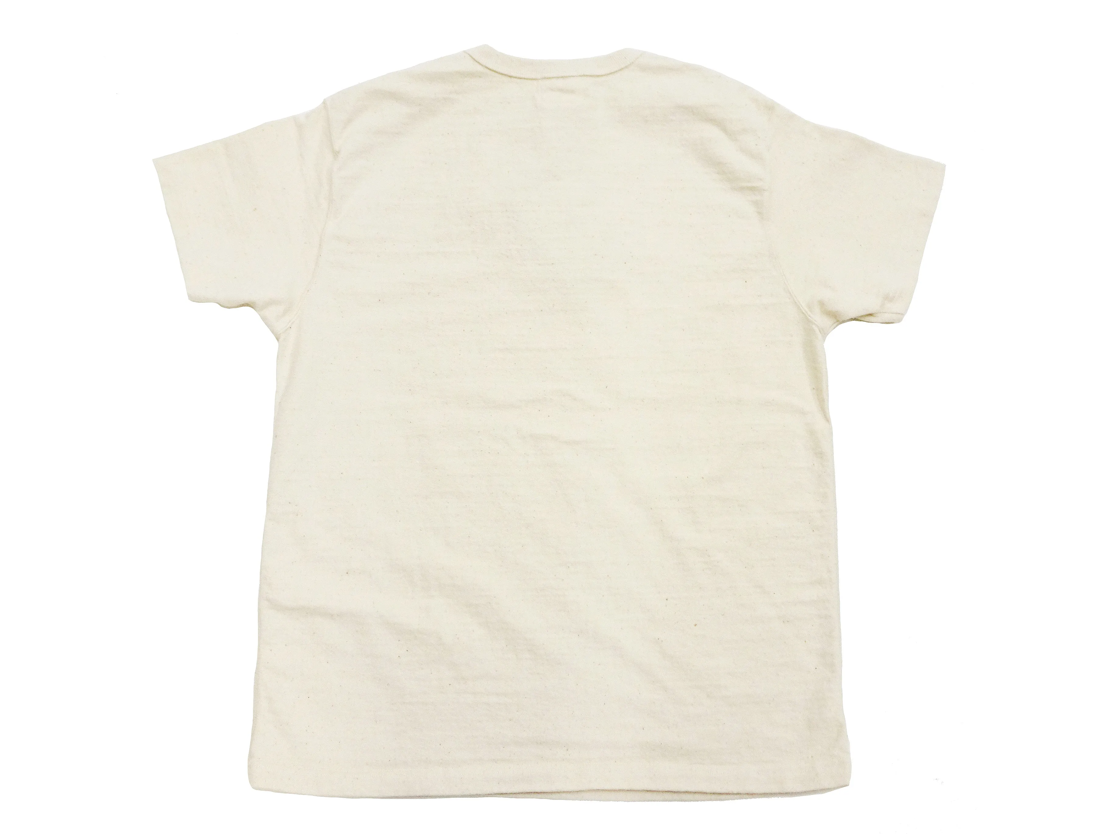 Samurai Jeans Plain T-shirt Men's Super Heavy Short Sleeve Natural Japanese Cotton Crew Slub Tee SJST-SC01 Natural Ecru-Undyed Color