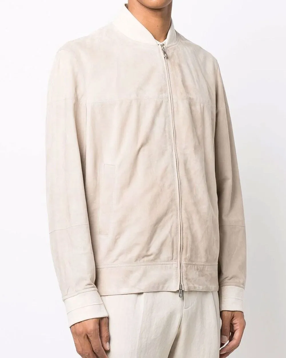 Sand Suede Bomber Jacket