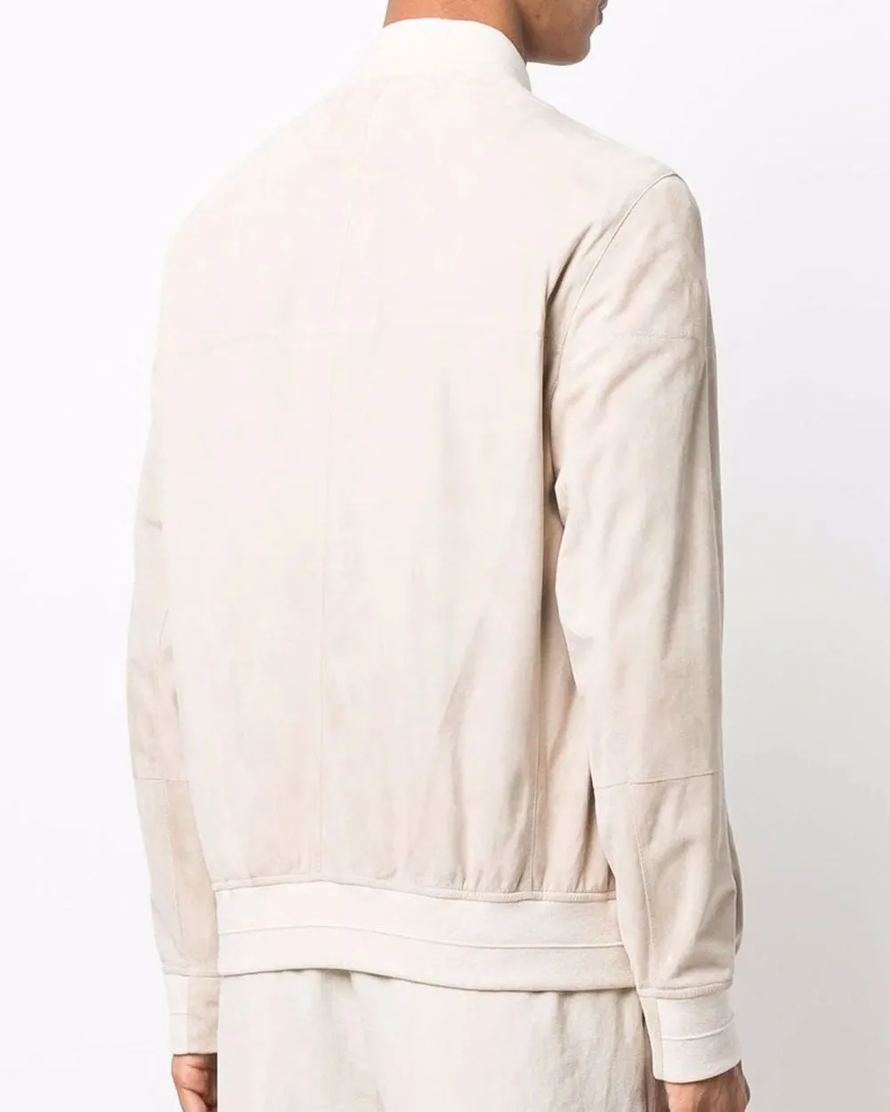 Sand Suede Bomber Jacket