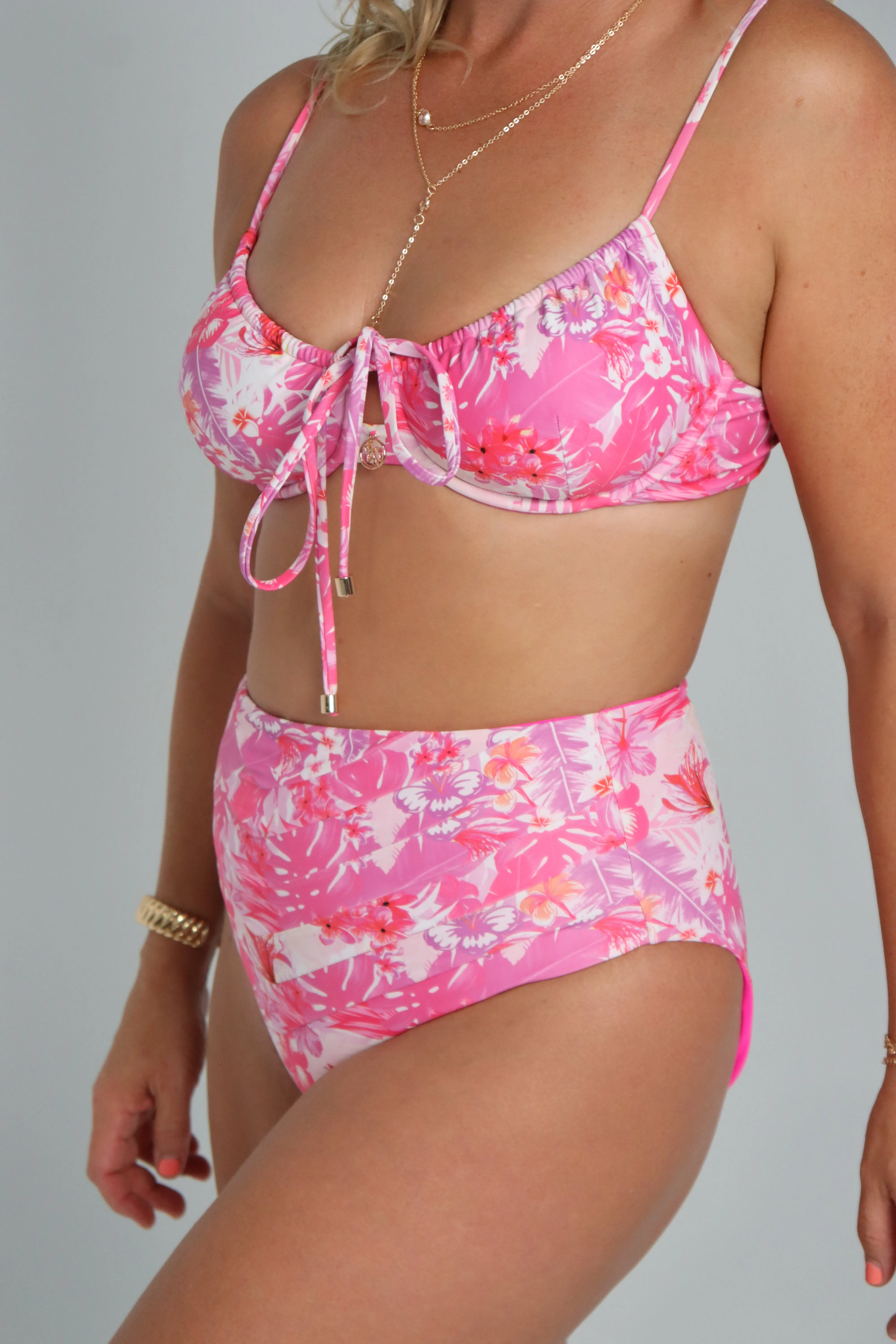 Tula Mid Coverage Bottoms - Pink Calypso