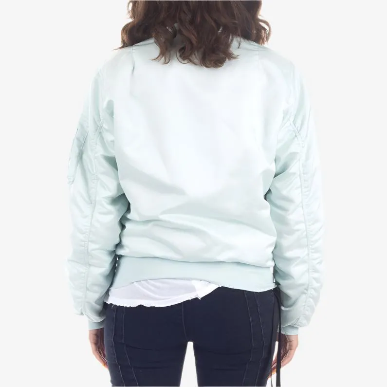 Womens Distressed Nylon Bomber